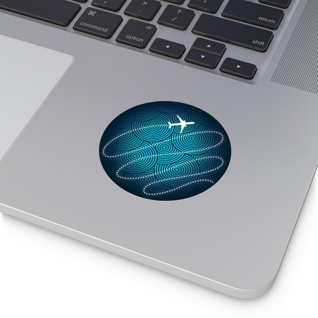 Airplane swirls Round Vinyl Stickers