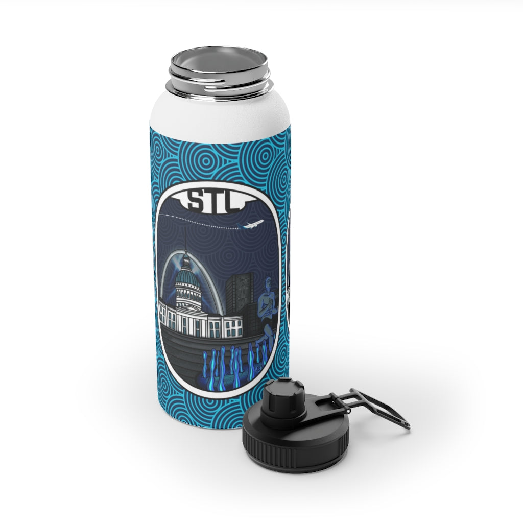 STL-St. Louis Stainless Steel Water Bottle, Sports Lid