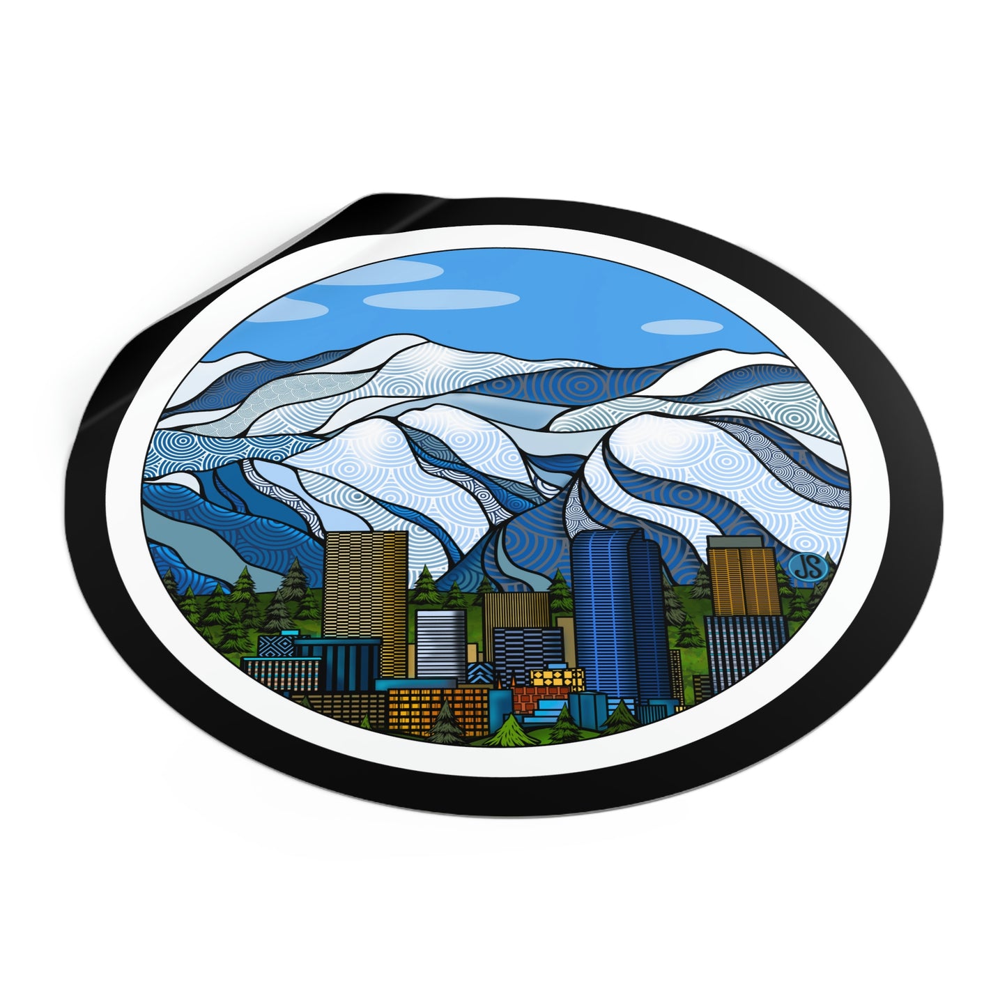 Denver Round Vinyl Stickers